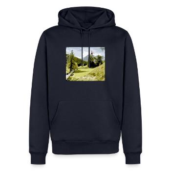 Das Obernbergtal,landschaft,berge,kirche,tirol - Männer Premium Bio Hoodie - Navy - Vorne - Nico (187cm)