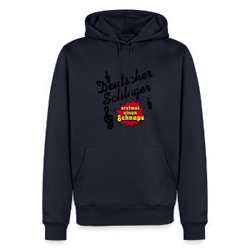 Fête Schlager, Musique Schlager, premier schnaps - Sweat à capuche Premium bio Homme - bleu marine - Devant - Nico (187cm)