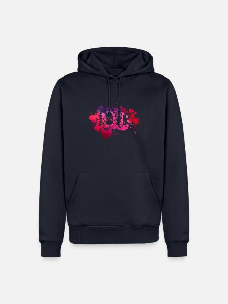herzen,herz,liebe, love, rot, illustration,graffit - Männer Premium Bio Hoodie - Navy