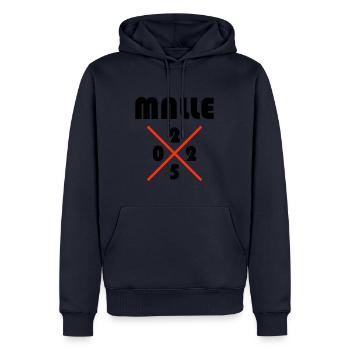 Malle 2025 - Sweat à capuche Premium bio Homme - bleu marine - Devant - Nico (187cm)
