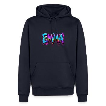 graffiti, buchstaben, emma, illustration - Männer Premium Bio Hoodie - Navy - Vorne - Nico (187cm)