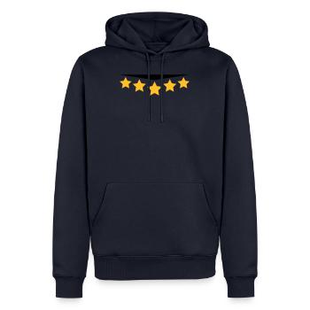 5 Sterne mit Textlinie - Männer Premium Bio Hoodie - Navy - Vorne - Nico (187cm)