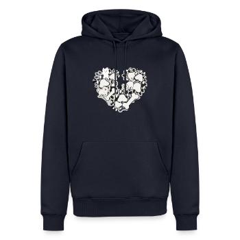 Herz,hundepfote, Hunde, Tatze, Knochen - Männer Premium Bio Hoodie - Navy - Vorne - Nico (187cm)