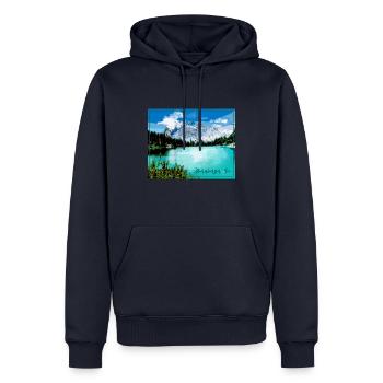 Obernberger See,landschaft,see,Tirol - Männer Premium Bio Hoodie - Navy - Vorne - Nico (187cm)