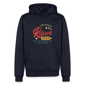 Retraité 2023 Pas mon problème - Sweat à capuche Premium bio Homme - bleu marine - Devant - Nico (187cm)