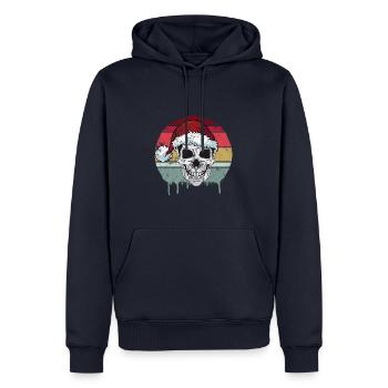 Funny Christmas Skeleton Gift - Men’s Premium Organic Hoodie - navy - Front - Nico (187cm)