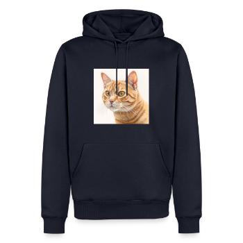 Katze - Männer Premium Bio Hoodie - Navy - Vorne - Nico (187cm)