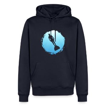 Deep Sea Diving Aquatic Sports Apnoe Diver - Männer Premium Bio Hoodie - Navy - Vorne - Nico (187cm)