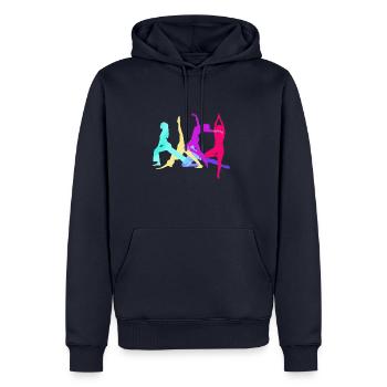 tournoi, yoga, sports, exercices, danse, gymnastique - Sweat à capuche Premium bio Homme - bleu marine - Devant - Nico (187cm)