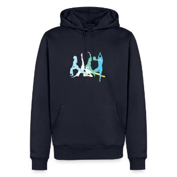 Tournoi, Yoga, Sports, Exercices, Danse, Gymnastique - Sweat à capuche Premium bio Homme - bleu marine - Devant - Nico (187cm)