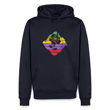 Rose - Männer Premium Bio Hoodie - Navy - Vorne - Nico (187cm)