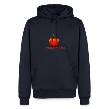 Chilli,geek,chilli geek,pixel, habanero - Männer Premium Bio Hoodie - Navy - Vorne - Nico (187cm)