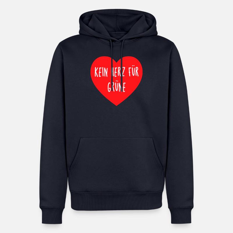 pas de cœur pour les verts - Sweat à capuche Premium bio Homme - bleu marine