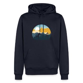 Disc Golf - Disc Golfing Spieler Ultimate Frisbee - Männer Premium Bio Hoodie - Navy - Vorne - Nico (187cm)