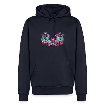 ungarische blumen,Ranke,floral,pink,Blumen - Männer Premium Bio Hoodie - Navy - Vorne - Nico (187cm)