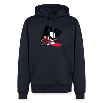 MOTO GP ROAR - Sweat à capuche Premium bio Homme - bleu marine - Devant - Nico (187cm)