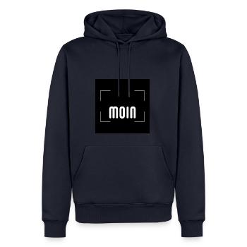 Moin Moin! Grüße aus dem Norden - Männer Premium Bio Hoodie - Navy - Vorne - Nico (187cm)