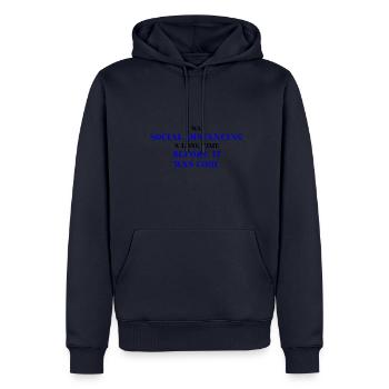 Social Distancing lustig witzig Geschenkidee - Männer Premium Bio Hoodie - Navy - Vorne - Nico (187cm)