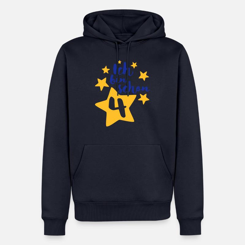 Ich bin schon Vier! - Männer Premium Bio Hoodie - Navy