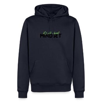 motivation quote it's all about Mindset typography - Men’s Premium Organic Hoodie - navy - Front - Nico (187cm)