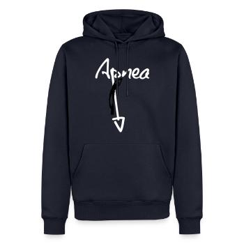 Apnea Script - Männer Premium Bio Hoodie - Navy - Vorne - Nico (187cm)