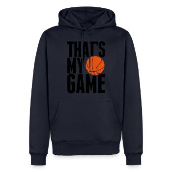 Basketball - That's my Game - Sweat à capuche Premium bio Homme - bleu marine - Devant - Nico (187cm)