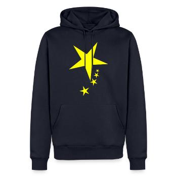 Stern 7 - Männer Premium Bio Hoodie - Navy - Vorne - Nico (187cm)