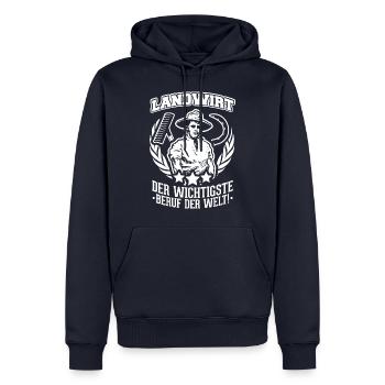 Landwirt der wichtigste Beruf der Welt! Ackerland - Männer Premium Bio Hoodie - Navy - Vorne - Nico (187cm)