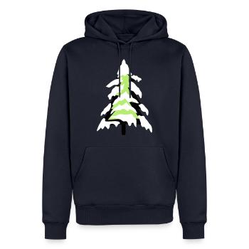 schnee kalt weihnachtsbaum tannenbaum tanne sterne - Männer Premium Bio Hoodie - Navy - Vorne - Nico (187cm)