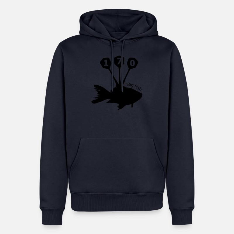 Big Fish - 170 - fléchettes - Sweat à capuche Premium bio Homme - bleu marine