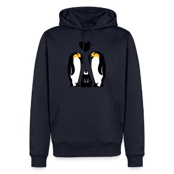 Famille Famille Famille Pingouin Famille Pingouins - Sweat à capuche Premium bio Homme - bleu marine - Devant - Nico (187cm)