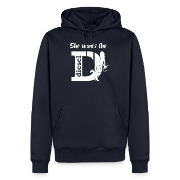 She wants the Diesel LKW Fahrer Geschenk - Männer Premium Bio Hoodie - Navy - Vorne - Nico (187cm)