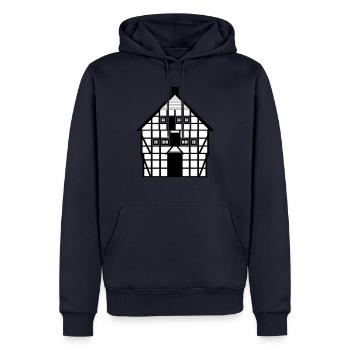 Maison à colombages - Sweat à capuche Premium bio Homme - bleu marine - Devant - Nico (187cm)