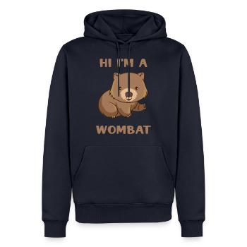 Ich Bin Ein Wombat - Männer Premium Bio Hoodie - Navy - Vorne - Nico (187cm)