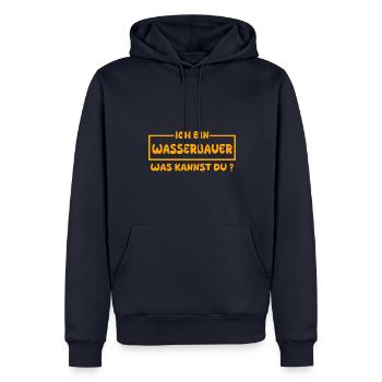 Ingénieurs hydrauliques - Sweat à capuche Premium bio Homme - bleu marine - Devant - Nico (187cm)