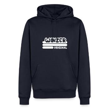 Vigneron - Sweat à capuche Premium bio Homme - bleu marine - Devant - Nico (187cm)