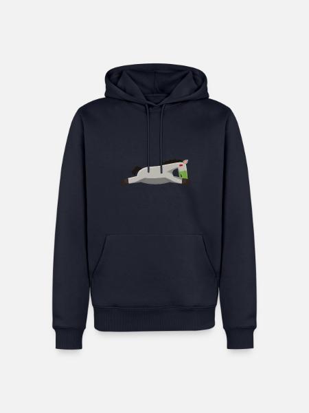 pferd schlapp platt burnout minimalistisch - Männer Premium Bio Hoodie - Navy