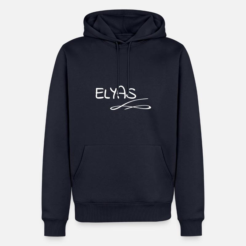 Elyas - Sweat à capuche Premium bio Homme - bleu marine