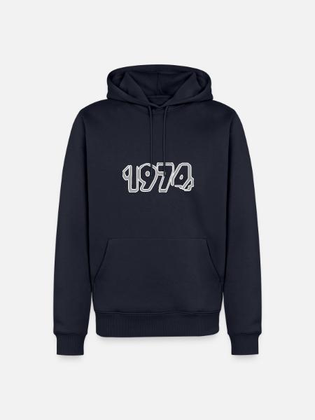 Geboren 1974 - Männer Premium Bio Hoodie - Navy