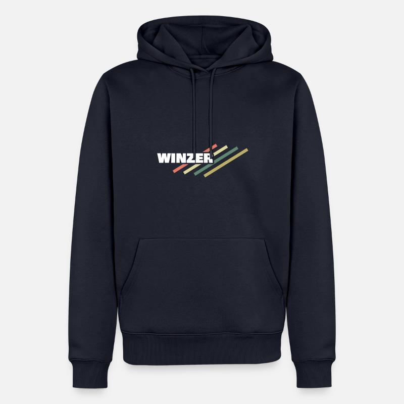 Lieu de travail : Vignerons - Sweat à capuche Premium bio Homme - bleu marine