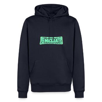 Geschenk für Melia - Männer Premium Bio Hoodie - Navy - Vorne - Nico (187cm)