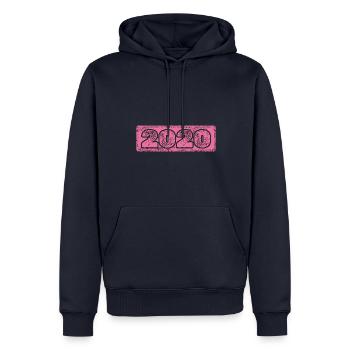 Jahr 2020 - Männer Premium Bio Hoodie - Navy - Vorne - Nico (187cm)