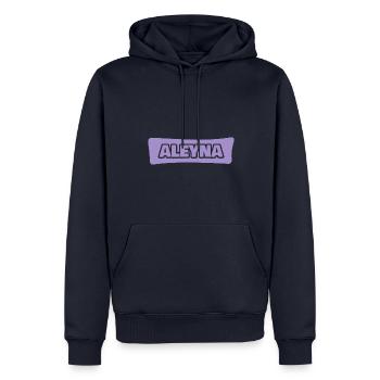 Aleyna als Vorname - Männer Premium Bio Hoodie - Navy - Vorne - Nico (187cm)
