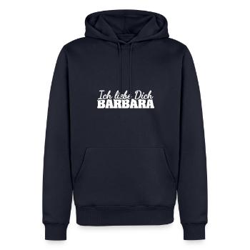 Chère Barbara, - Sweat à capuche Premium bio Homme - bleu marine - Devant - Nico (187cm)