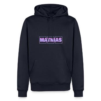 Schwangerschaft Mathias - Männer Premium Bio Hoodie - Navy - Vorne - Nico (187cm)