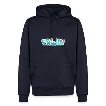 Geschenk für Erwin - Männer Premium Bio Hoodie - Navy - Vorne - Nico (187cm)