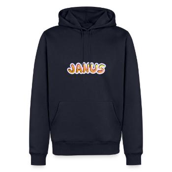 Janus - Sweat à capuche Premium bio Homme - bleu marine - Devant - Nico (187cm)