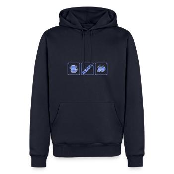 Asael als Geburt - Männer Premium Bio Hoodie - Navy - Vorne - Nico (187cm)