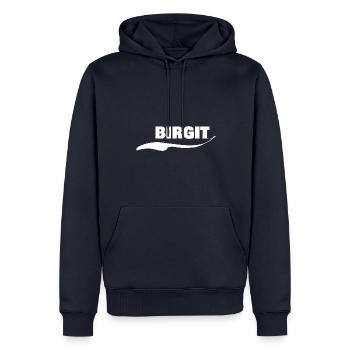 Vorname Birgit - Männer Premium Bio Hoodie - Navy - Vorne - Nico (187cm)