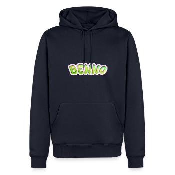 Cadeau pour Benno - Sweat à capuche Premium bio Homme - bleu marine - Devant - Nico (187cm)